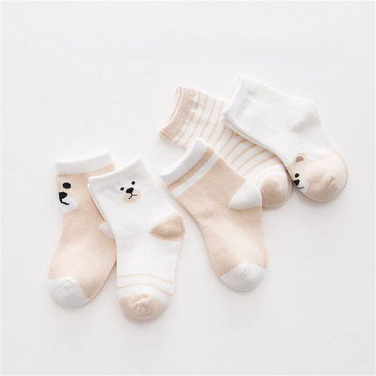 5Pairs/lot Cotton Striped Baby Socks Newborn Baby Boys Girls